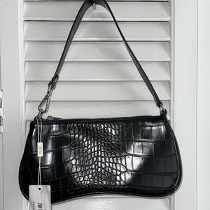 JW PEI - EVA SHOULDER BAG IN BLACK CROC